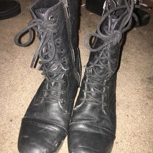 Black combat boots